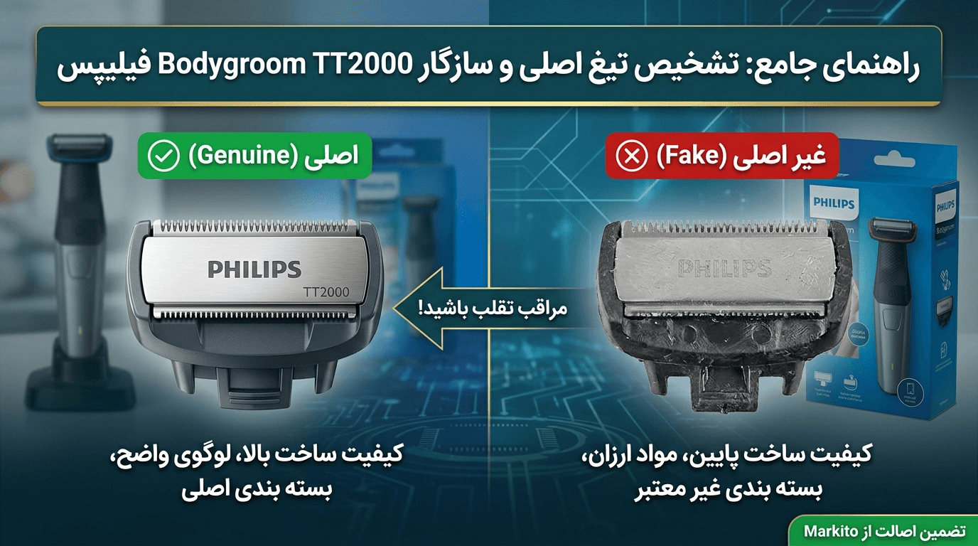 تفاوت تیغ یدک بادی گروم فیلیپس TT2000 با BG2000 به زبون ساده؛ کلاه سرت نره!