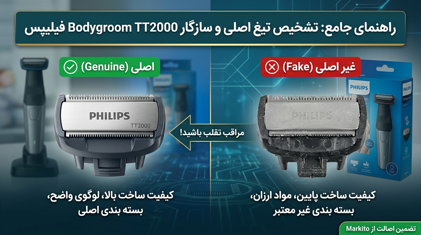 تفاوت تیغ یدک بادی گروم فیلیپس TT2000 با BG2000 به زبون ساده؛ کلاه سرت نره!