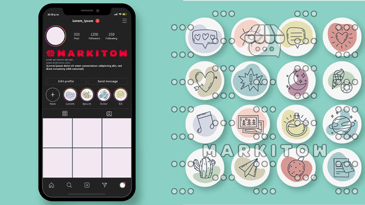 دانلود رایگان قالب آماده و عکس کاور هایلایت اینستاگرام