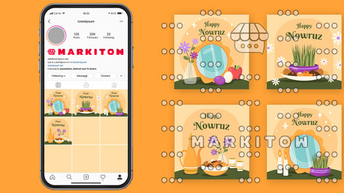دانلود رایگان قالب آماده پست و عکس کاور ویدئو اینستاگرام برای تبریک نوروز
