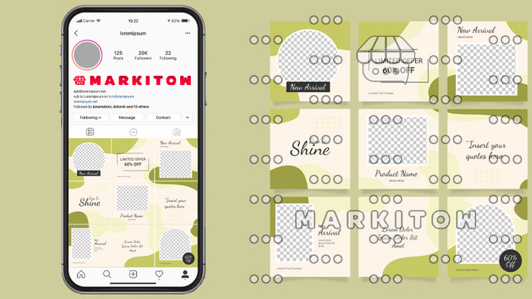 دانلود رایگان قالب آماده پست و عکس کاور ویدئو اینستاگرام