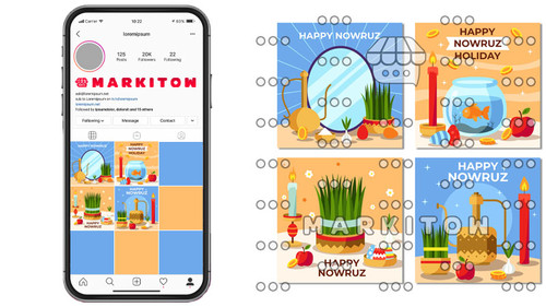 دانلود رایگان قالب آماده پست و عکس کاور ویدئو اینستاگرام برای تبریک نوروز