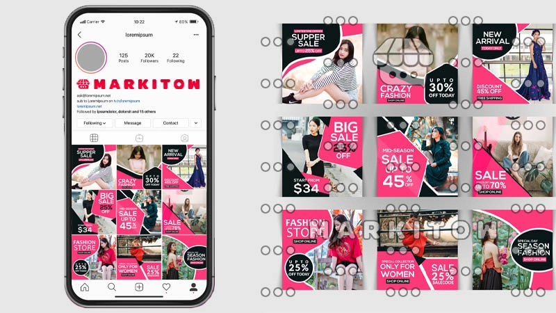 دانلود رایگان قالب آماده پست و عکس کاور ویدئو اینستاگرام