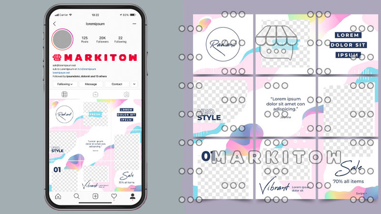 دانلود رایگان قالب آماده پست و عکس کاور ویدئو اینستاگرام